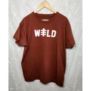 Farm Boy Mens XXL WILD Logo Tree Graphic T Shirt Short Sleeve Crew Neck Orange